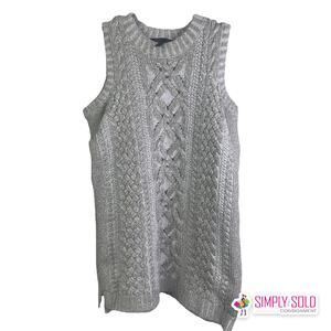 BCBG MAXAZRIA Arlene Women's XXS Cold Shoulder Sweater Champagne Shimmer Knit